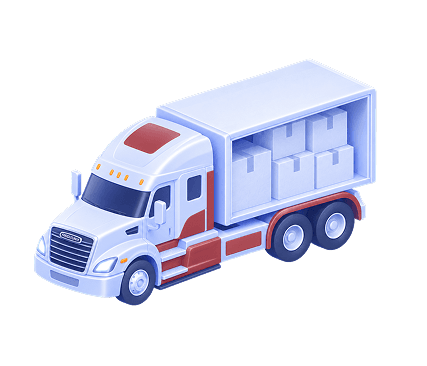 3D illustration of a USCAN box truck
